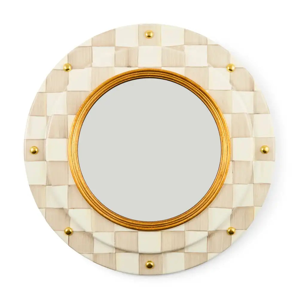 Courtly Check Round Enamel Wall Mirror