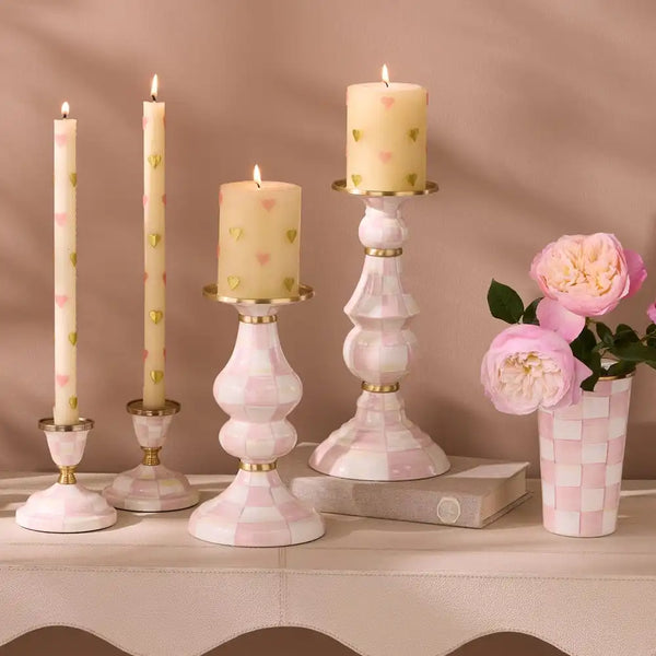 Rosy Check Medium Pillar Candlestick