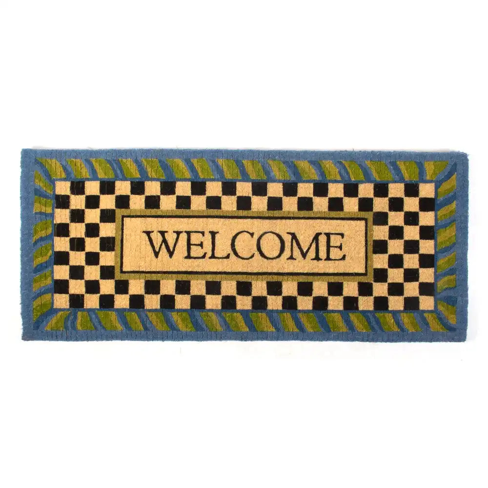 Welcome Periwinkle Double Door Entrance Mat Main image