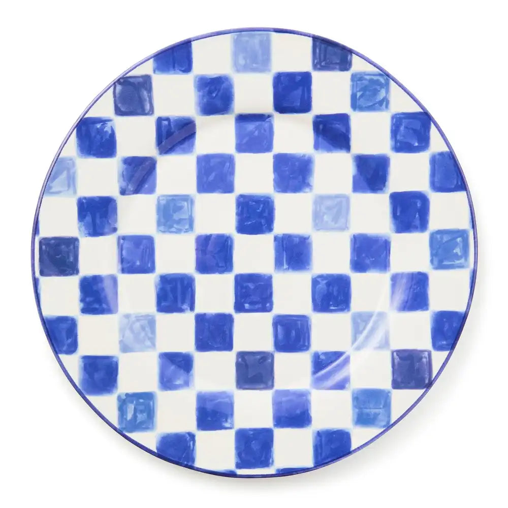 Pink Check Round Platter