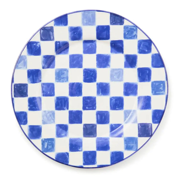 Pink Check Round Platter