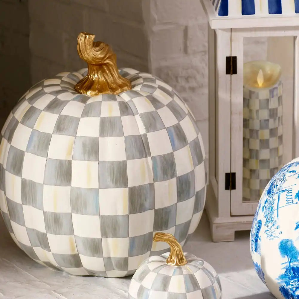 Mocha Check Mini Pumpkin