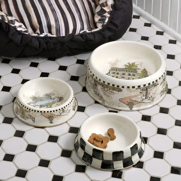 Sky Check Small Pet Dish