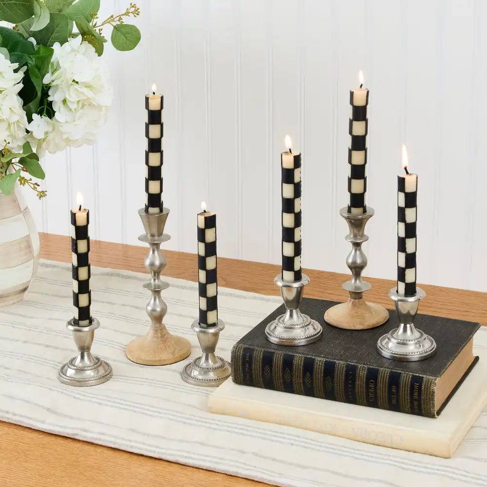 Black Check Mini Dinner Candles, Set of 6 Secondary image