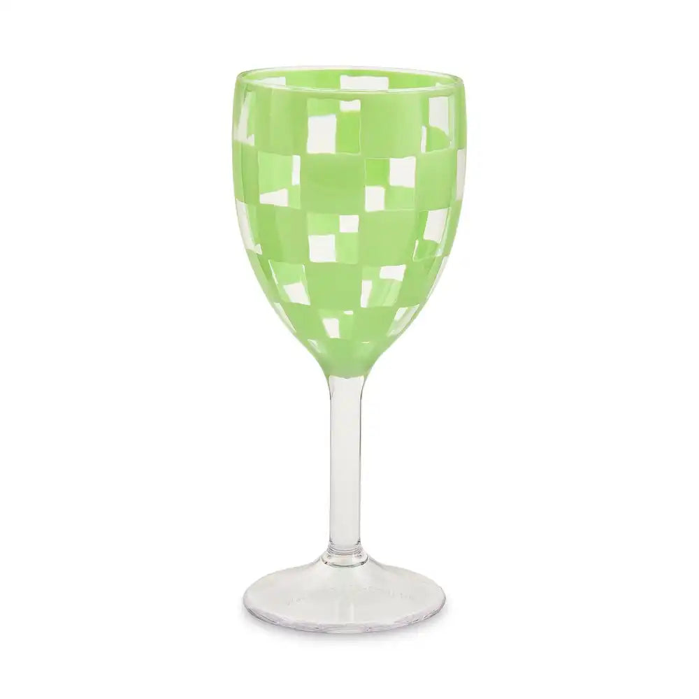 Black Check Acrylic Tumblers, Set of 4