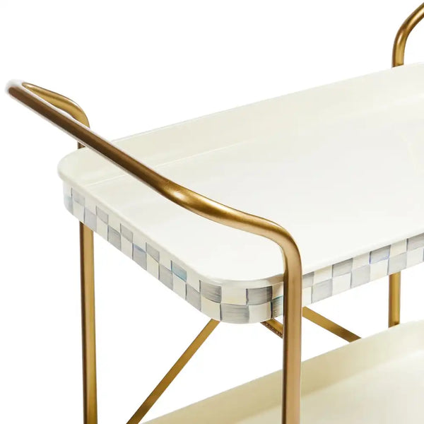 Mocha Check 3-Tier Kitchen Cart