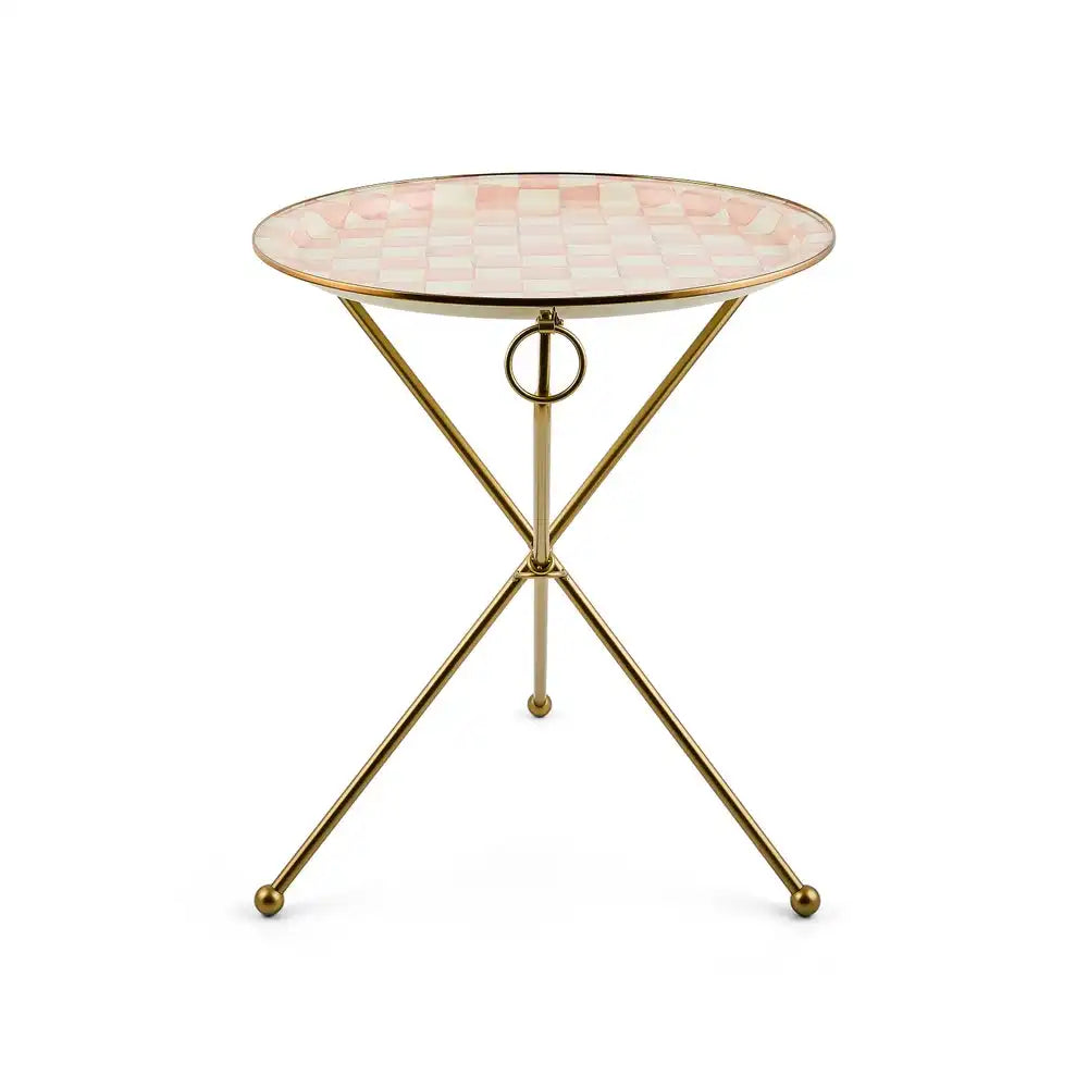 Sky Check Enamel Tilt Accent Table