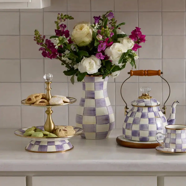 Mocha Check Tall Vase