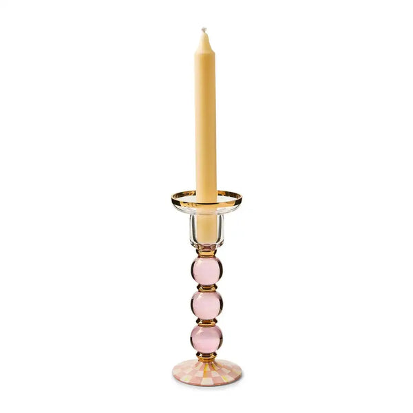 Courtly Check Large Glass Candlestick