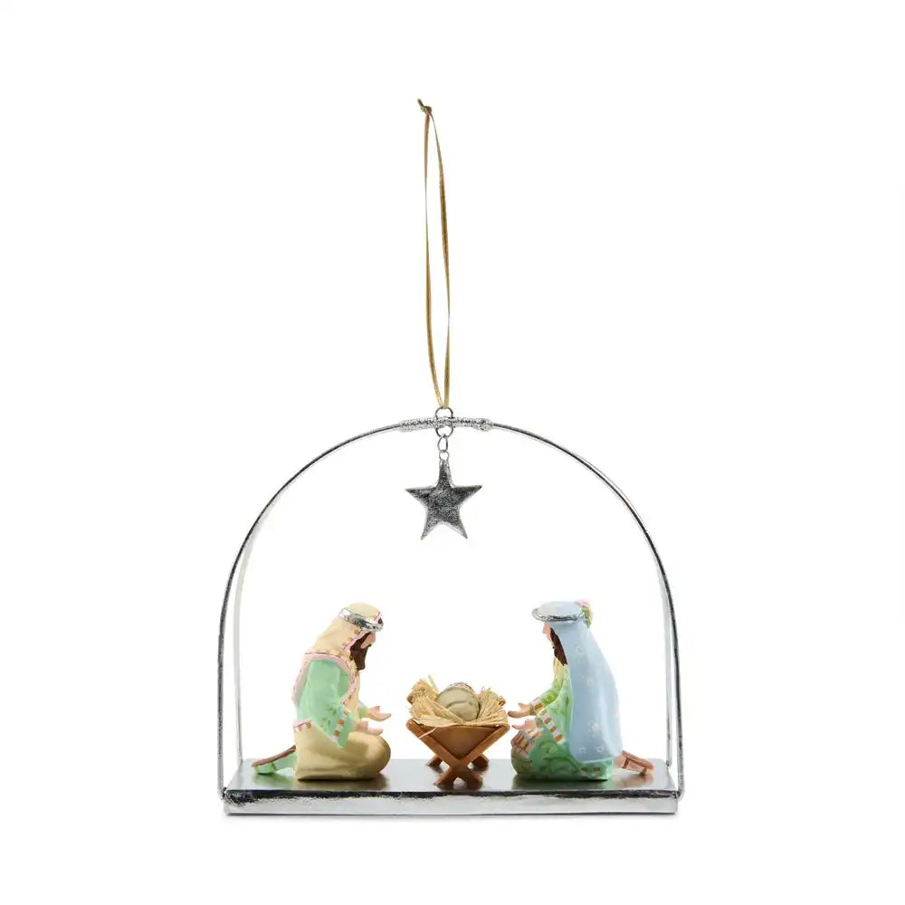 Patience Brewster Silver Nativity Holy Family Ornament