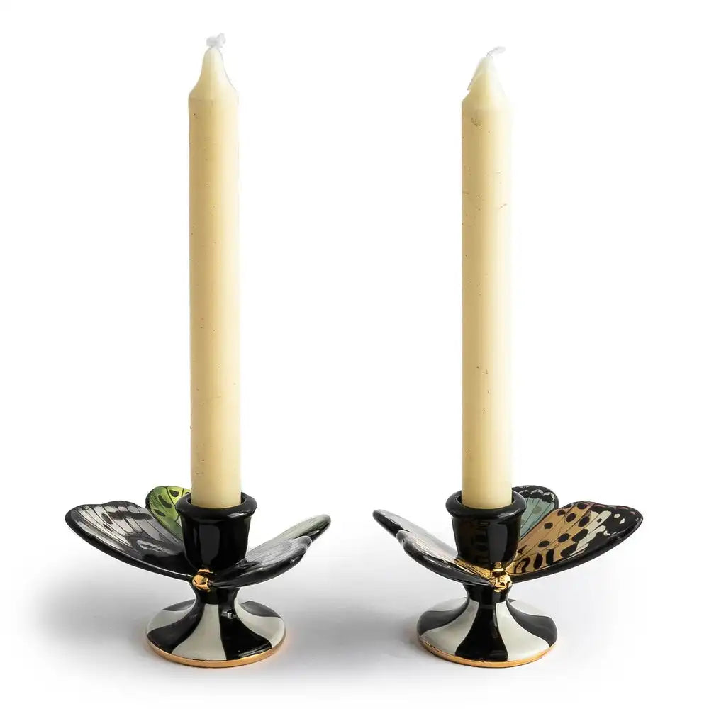 Courtly Check Butterfly Candle Holders, Set of 2