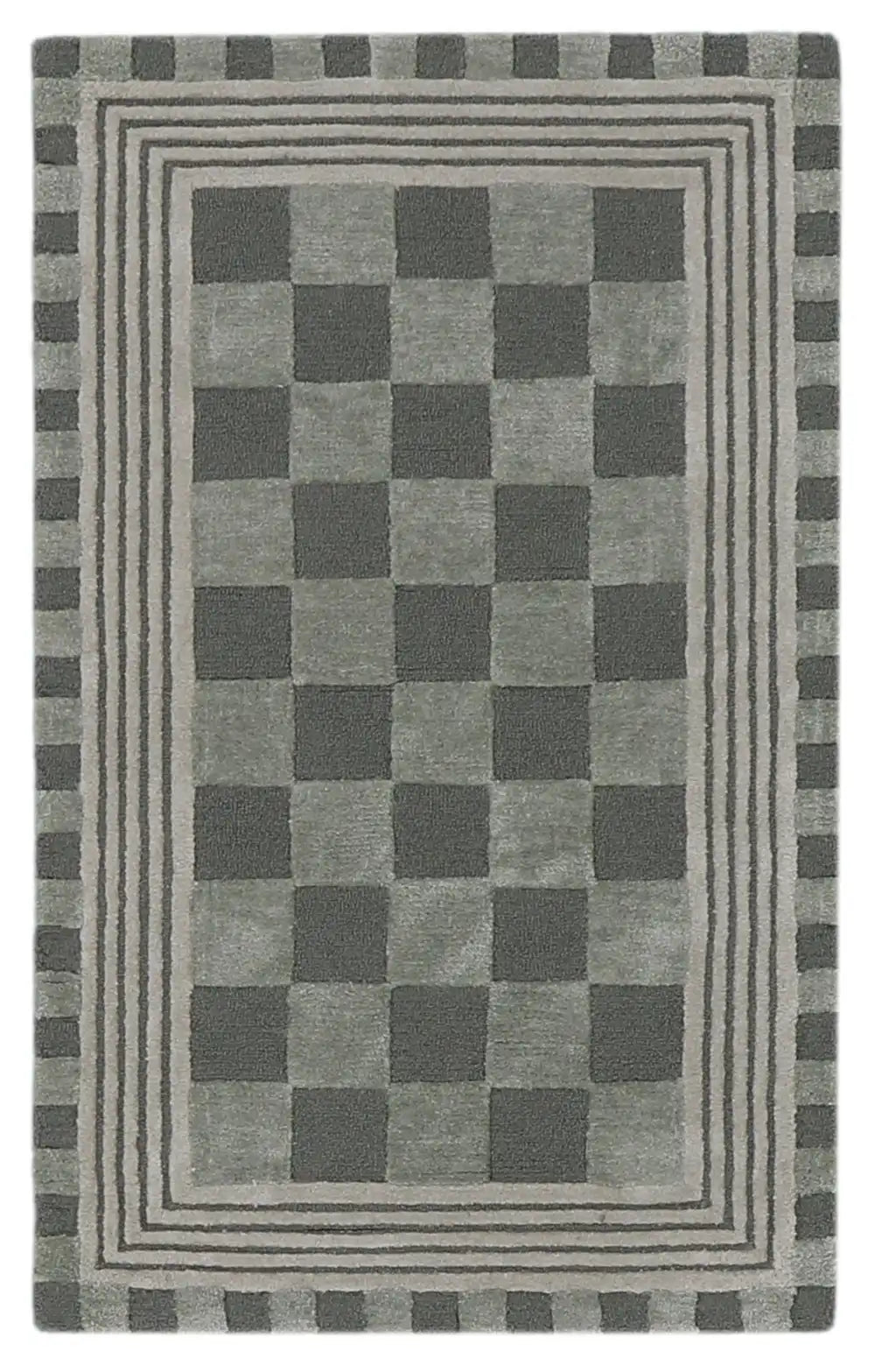 Light Grey Tonal Check 3' x 5' Rug