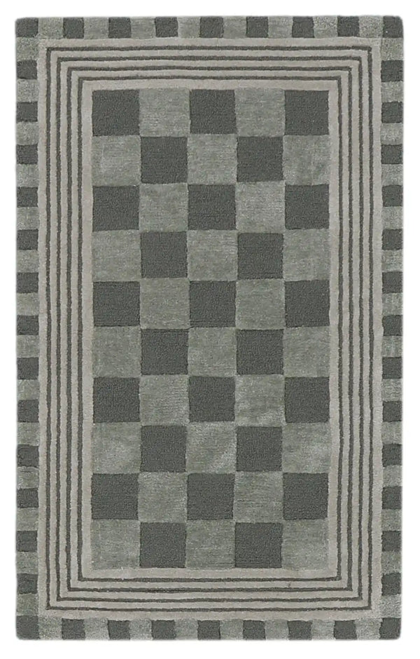 Light Grey Tonal Check 3' x 5' Rug