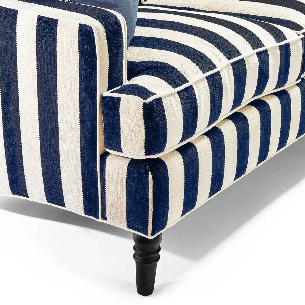 Marquee Navy Stripe 2-Piece Right Arm Chaise Sectional