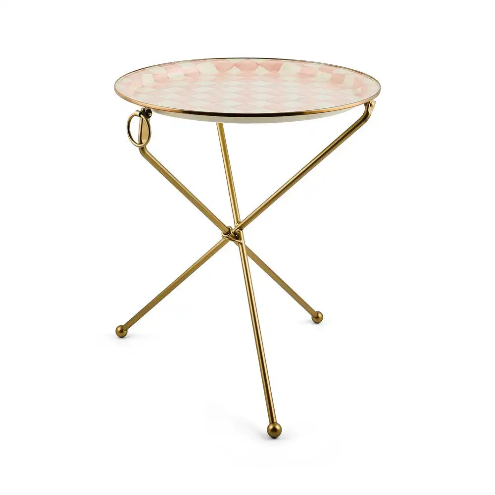 Sky Check Enamel Tilt Accent Table