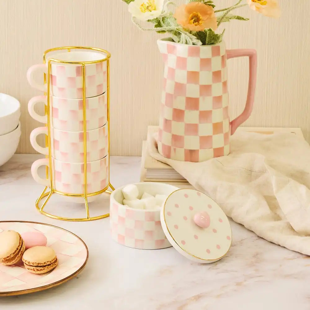 Mocha Check Trinket Box