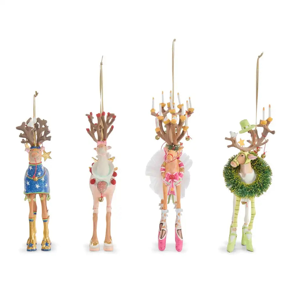 Patience Brewster Dash Away Reindeer Ornament Set-B