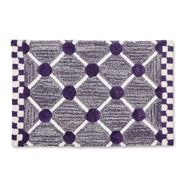Black Lattice & Dot Bath Rug