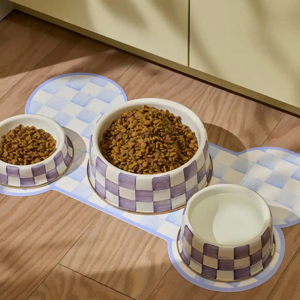 Sky Check Small Pet Dish
