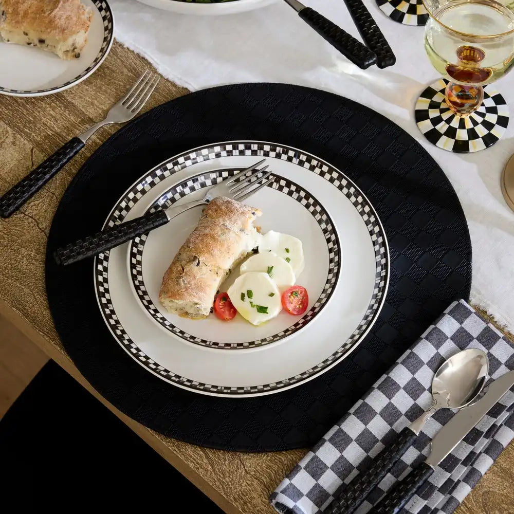 Black Check Faux Leather Placemat Secondary image