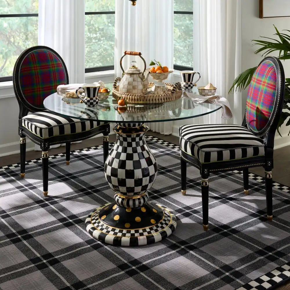 Mocha Check Ceramic Pedestal Table Base