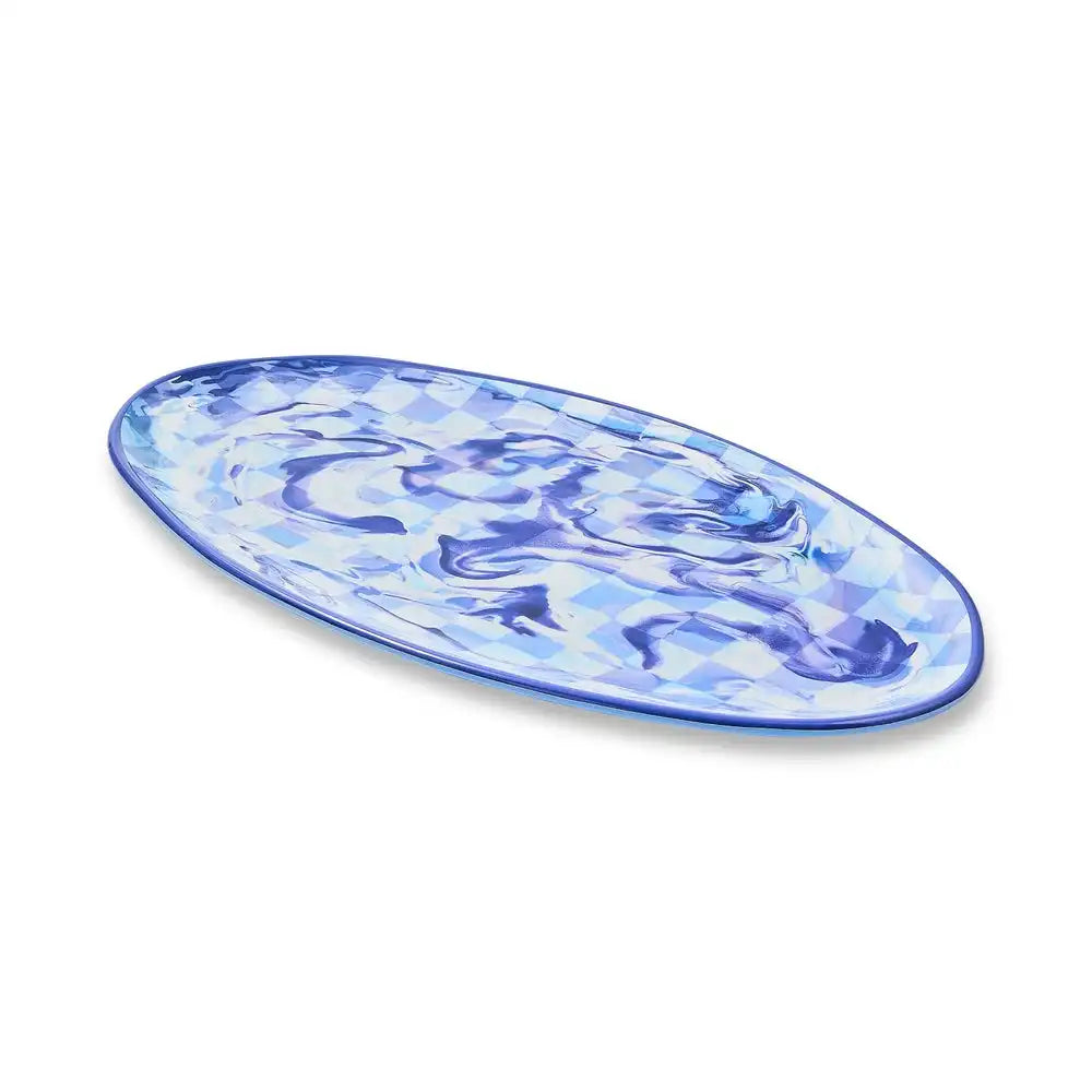 Pink Marble Check Melamine Serving Bowl