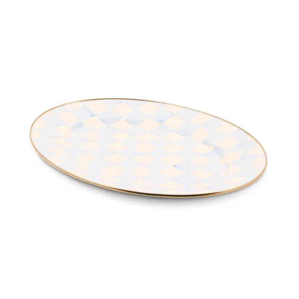 Sky Check Medium Oval Platter