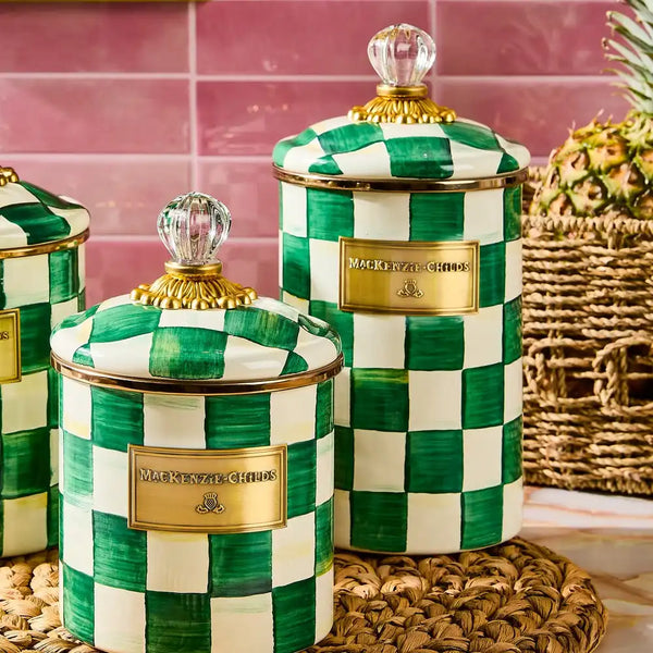 Emerald Check Small Canister