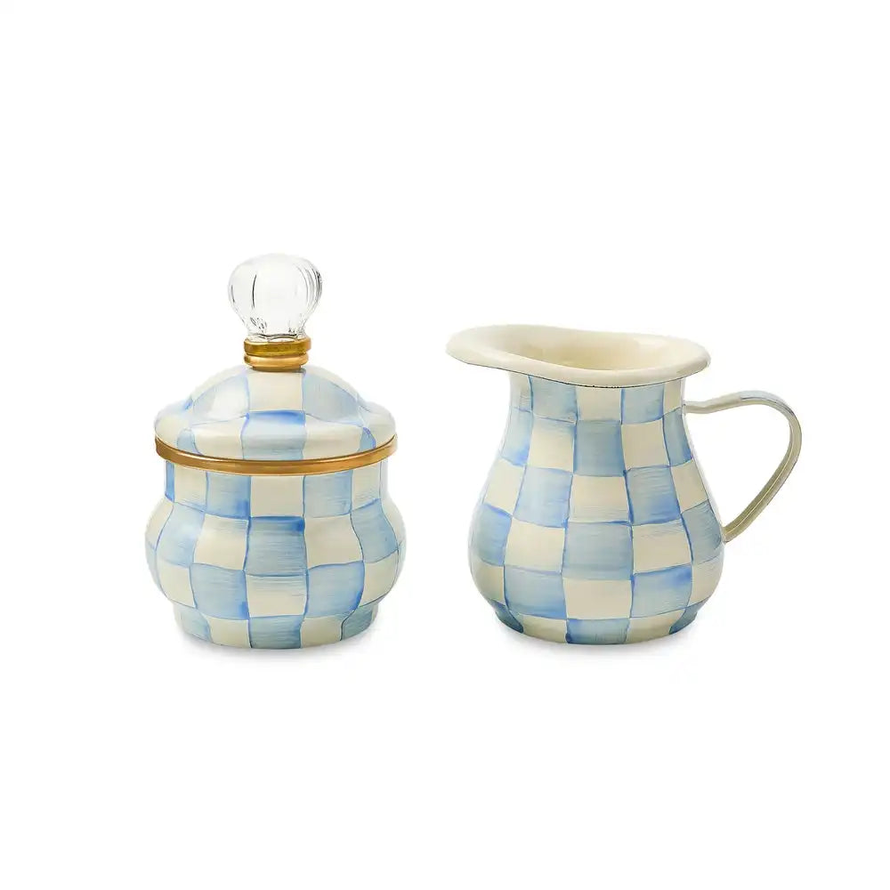 Mocha Check Lidded Sugar Bowl