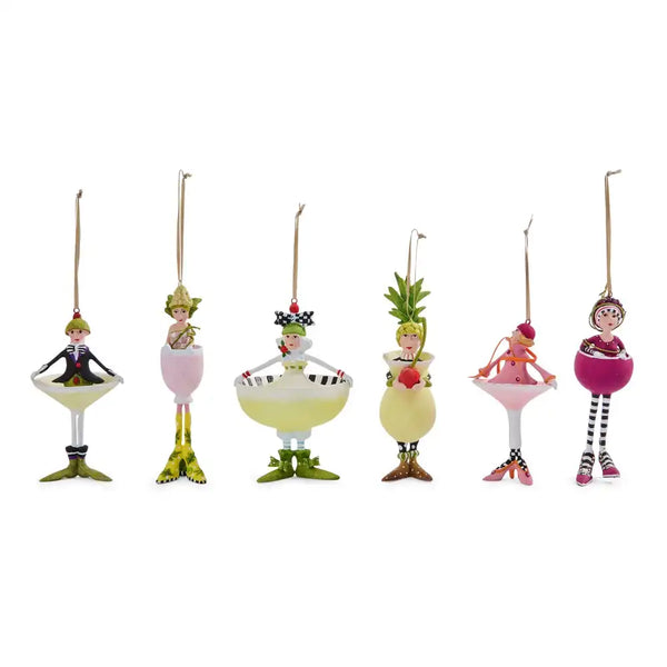 Patience Brewster Mini Cocktail Ornaments, Set of 6