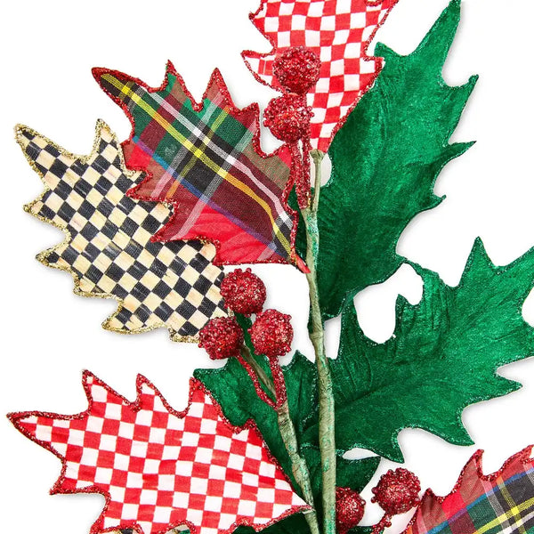 Timeless Tartan Holly Spray