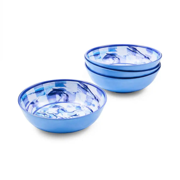 Green Marble Check Melamine Small Bowls, Set of 4
