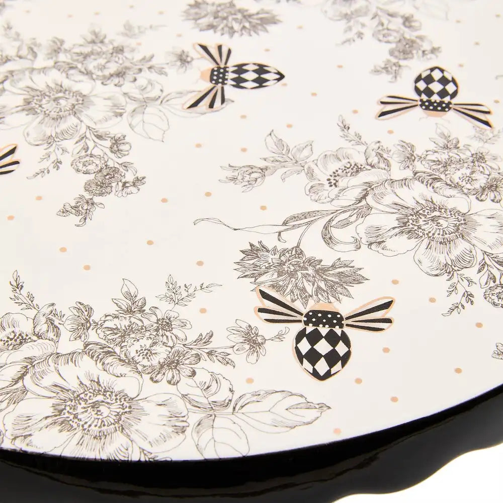 Bee Toile Large Pedestal Platter