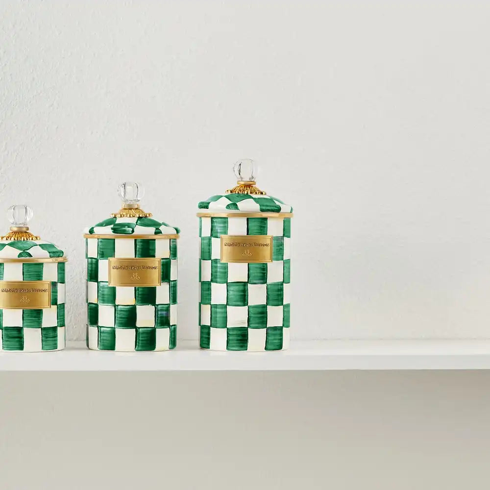 Emerald Check Small Canister