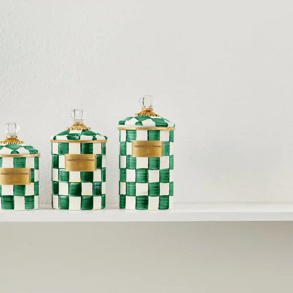 Emerald Check Small Canister