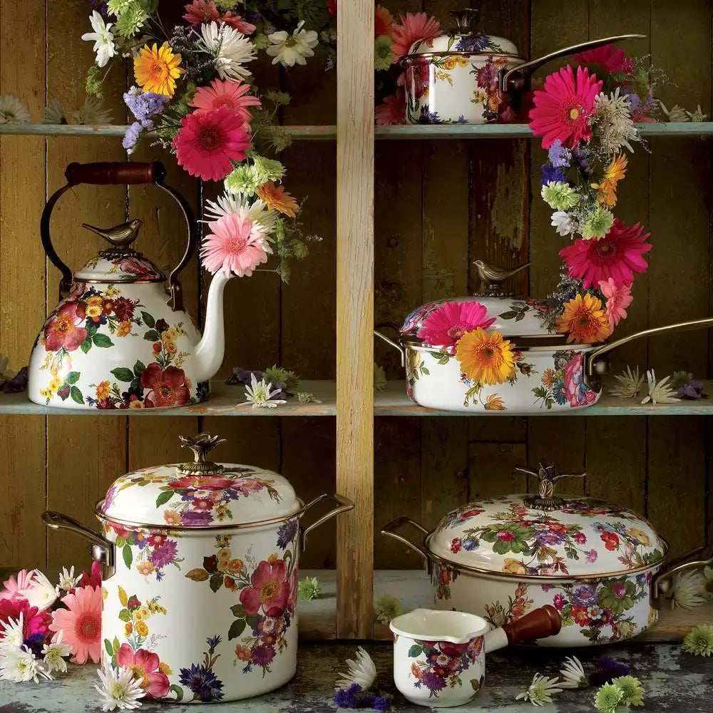 Courtly Check 3 Quart Tea Kettle with Bird