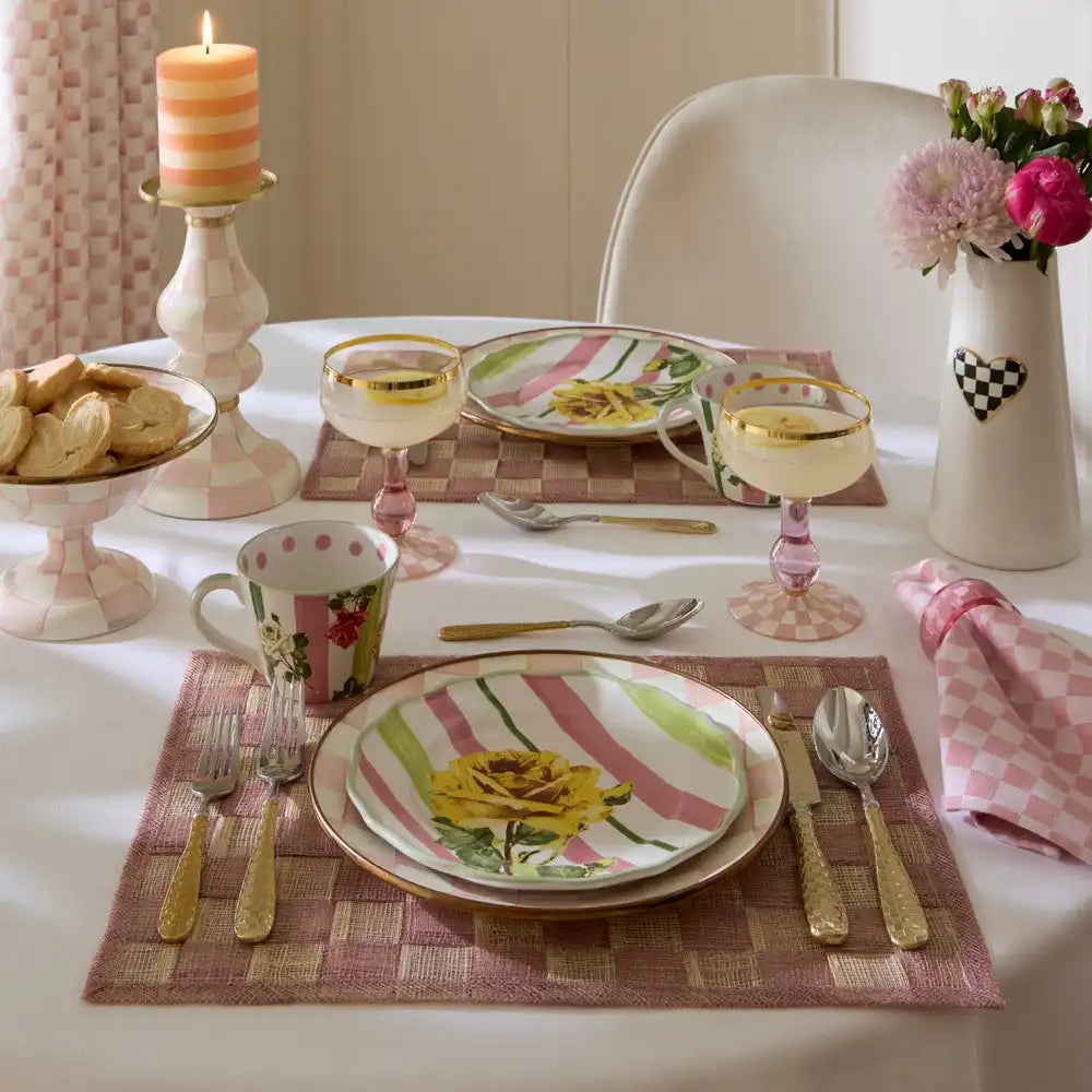 Pink Sinamay Placemats, Set of 4
