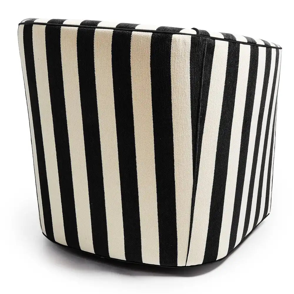 Marquee Black Stripe Chenille Wing Chair