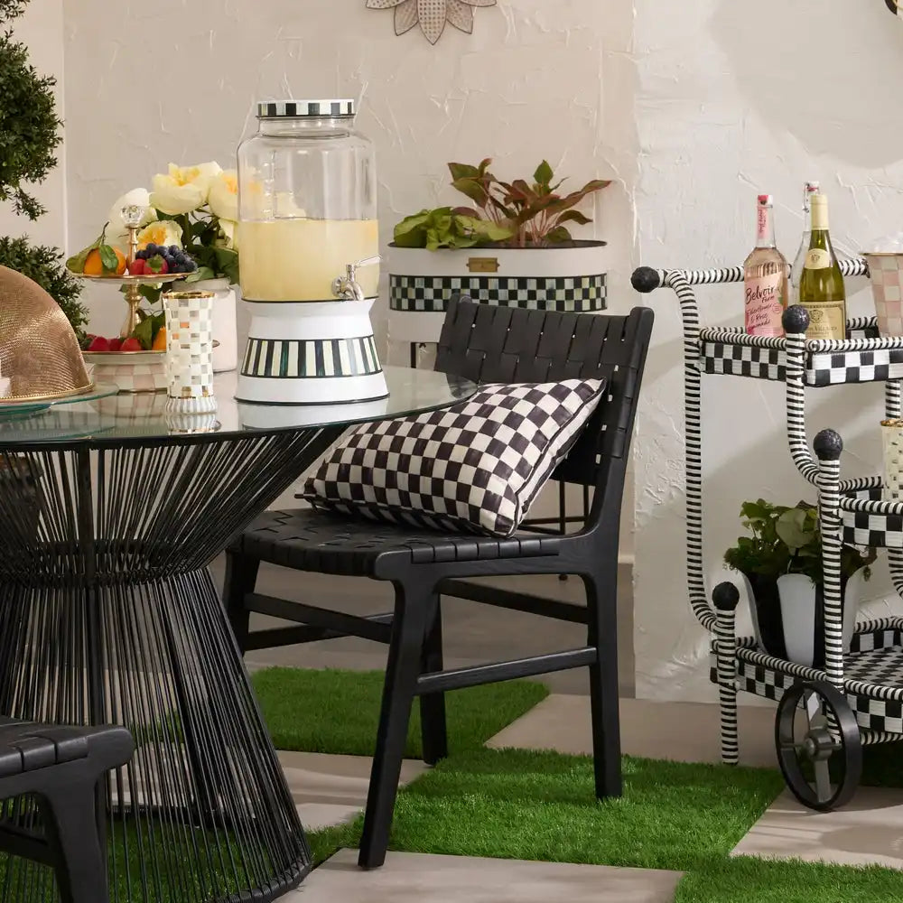 Courtly Check Printed Outdoor Lumbar Pillow Secondary image
