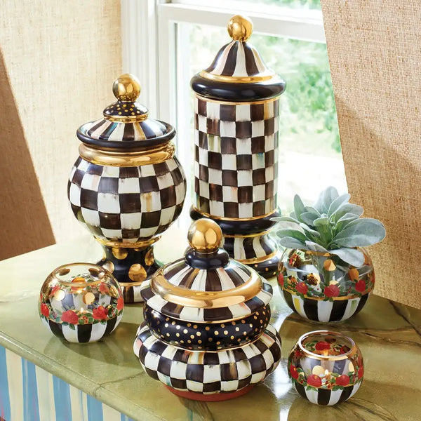 Courtly Check Ceramic Globe Canister