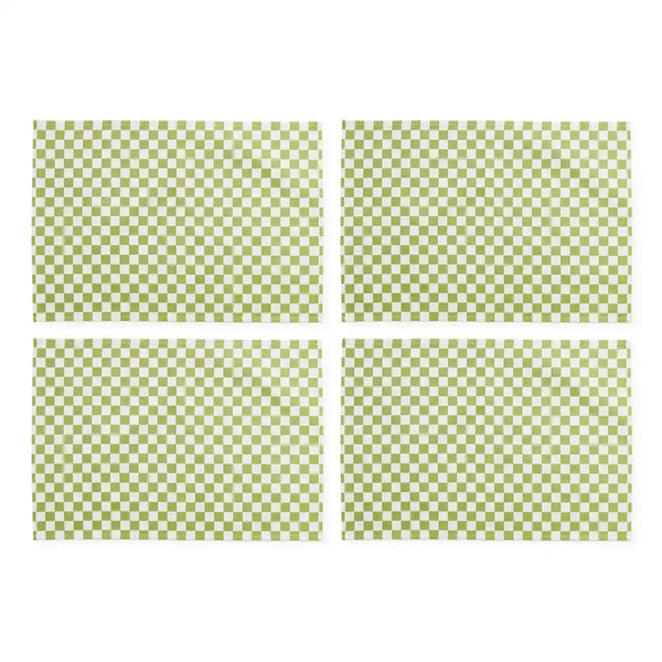 Dark Green Check Placemat, Set of 4