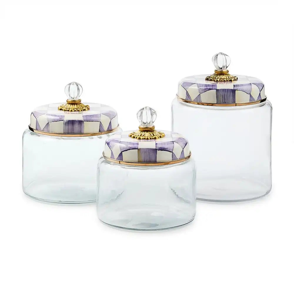 Violet Check Large Kitchen Canister