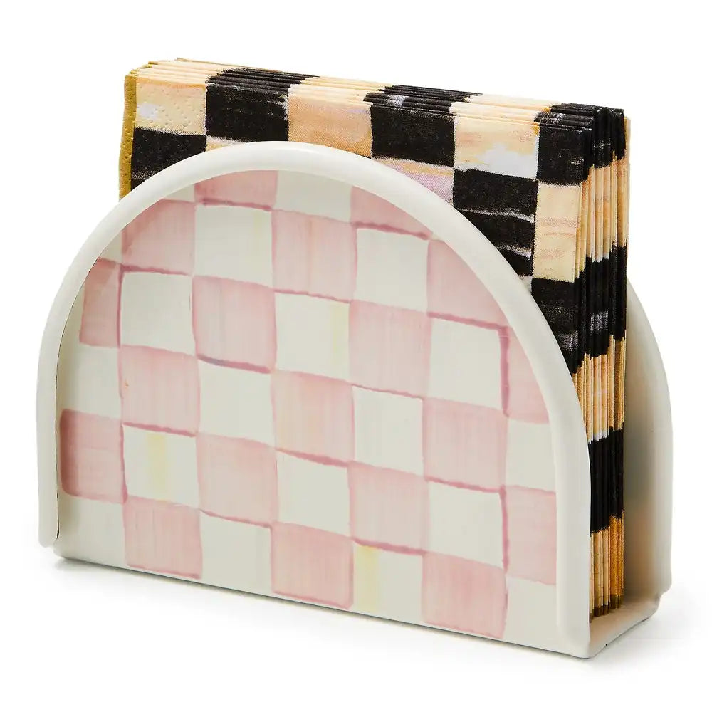 Mocha Check Napkin Holder