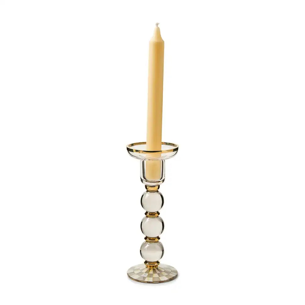 Courtly Check Large Glass Candlestick