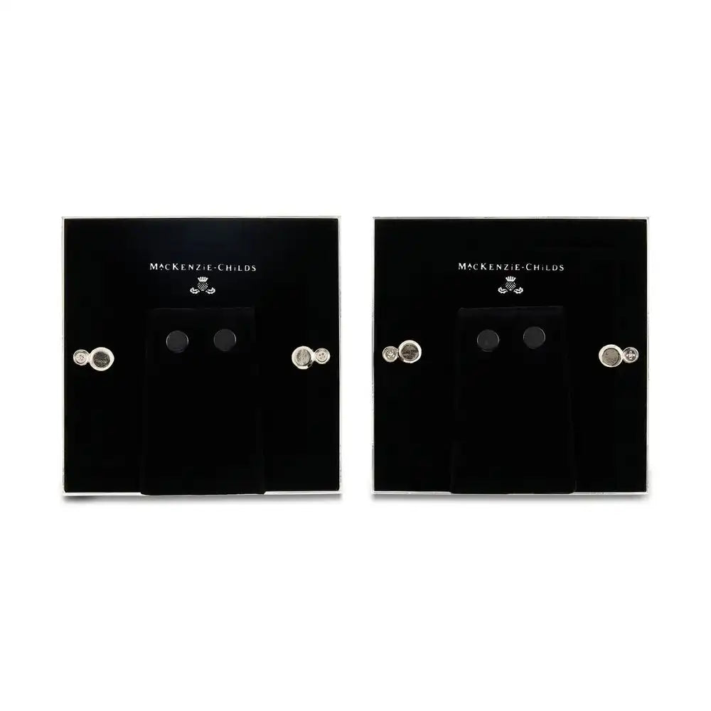 Cherry & Emerald Check Silver Plated Frames, Set of 2