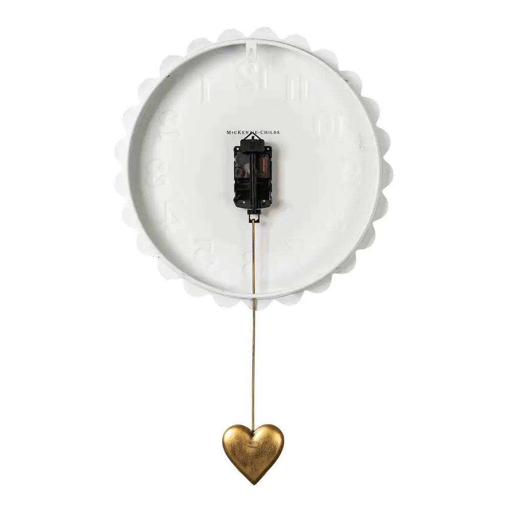 Rosy Check Heart Pendant Clock