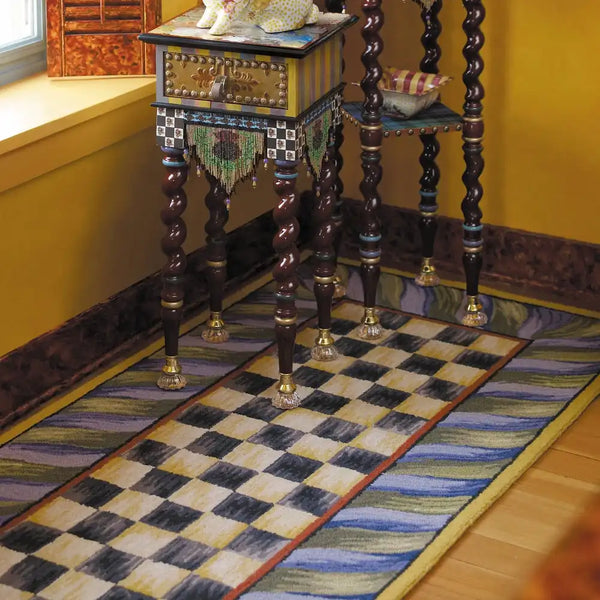 Courtly Check Purple & Green 5' Octagon Rug