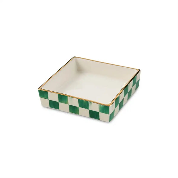 Mocha Check Cocktail Napkin Holder