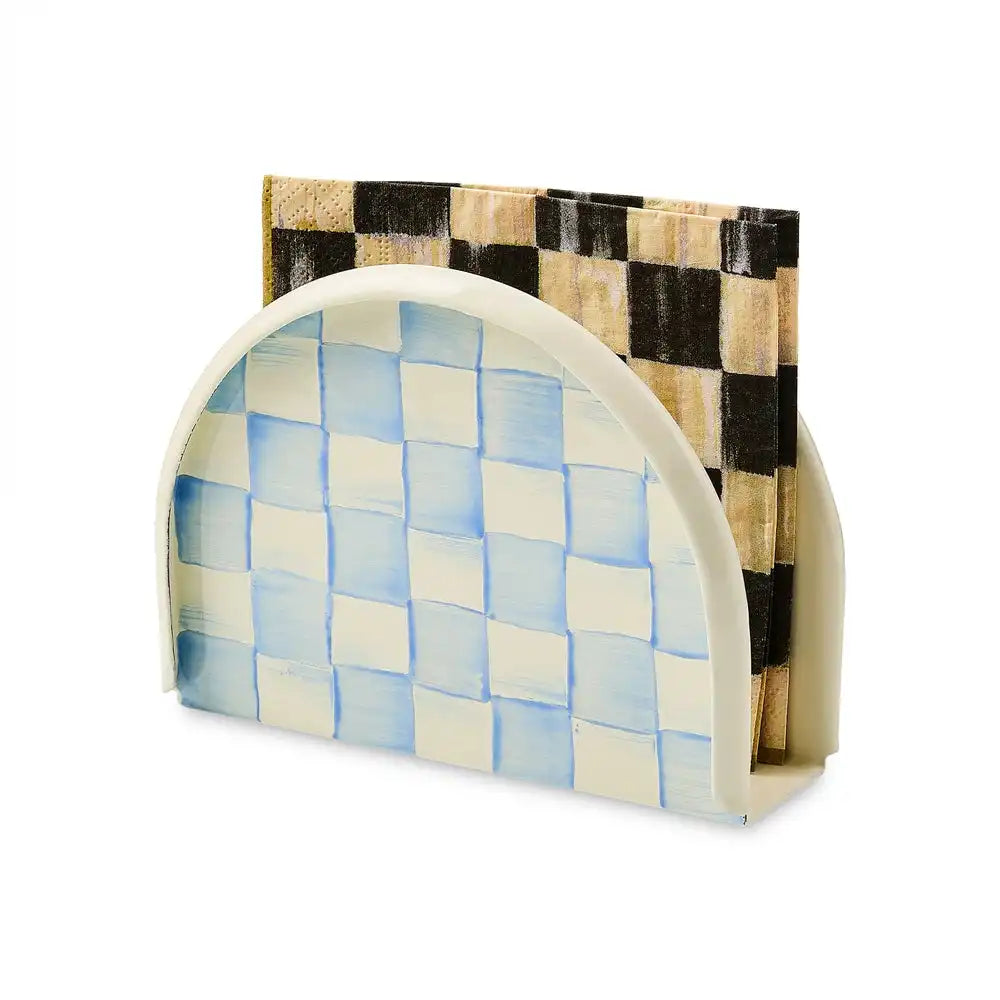 Mocha Check Napkin Holder