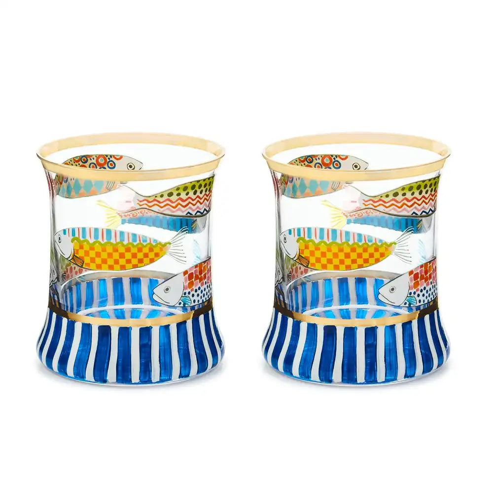 Go Fish Tumbler Glass, Set of 2